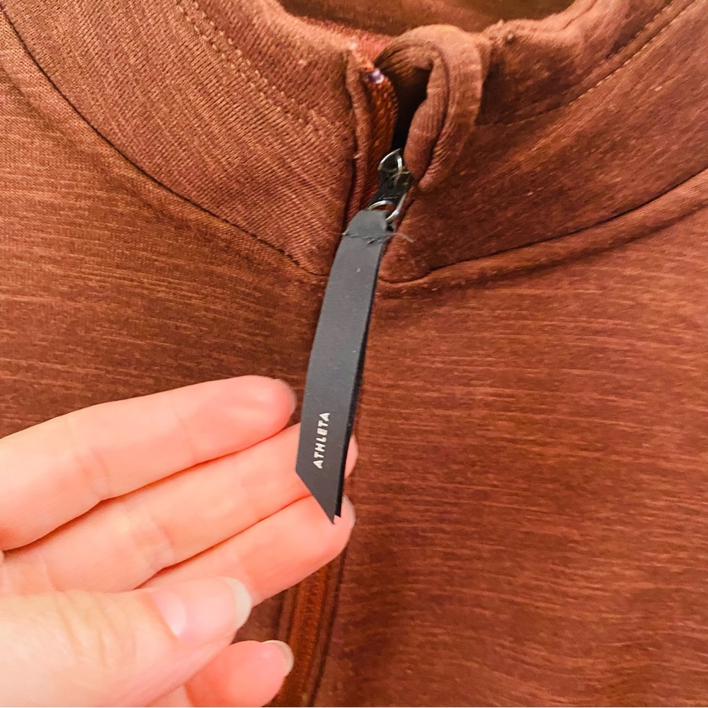 Athleta Altitude Polartec Half Zip Sweatshirt Mahogany Brown XXS - Picture 7 of 12